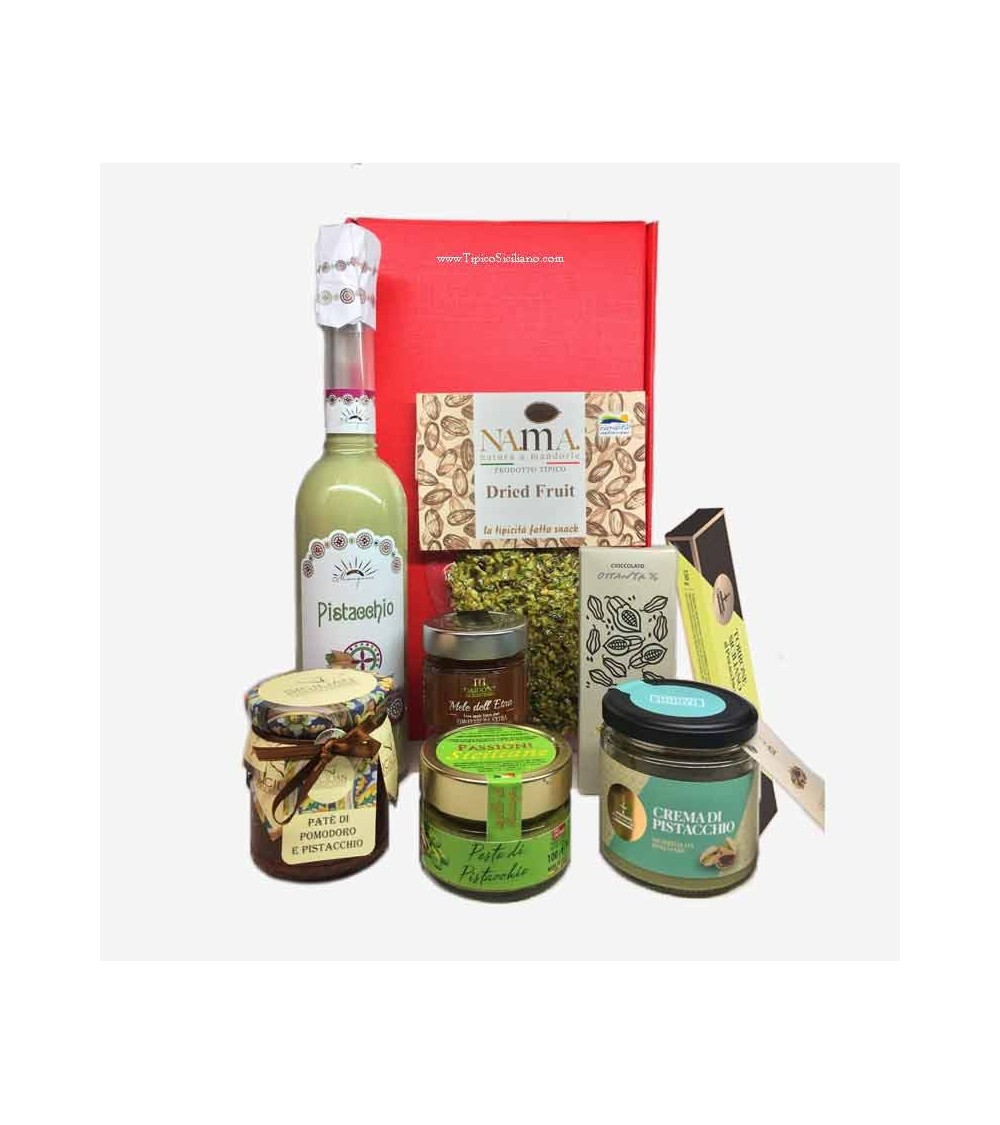 Cesta con prodotti al pistacchio di Bronte